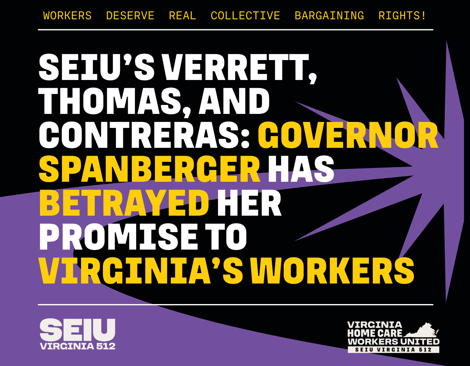 SEIU’s Verrett, Thomas, and Contreras: Governor Spanberger has betrayed her promise to Virginia’s workers